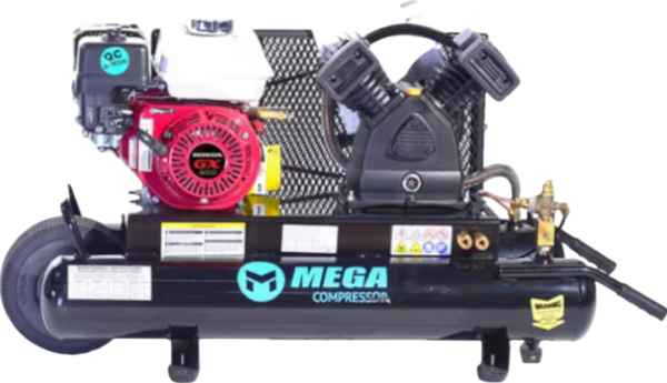 Mega Compressor MP-5510LB30 Air Compressor Twin Tank 10 Gallon 5.5 HP 150 PSI Gas Honda Engine New